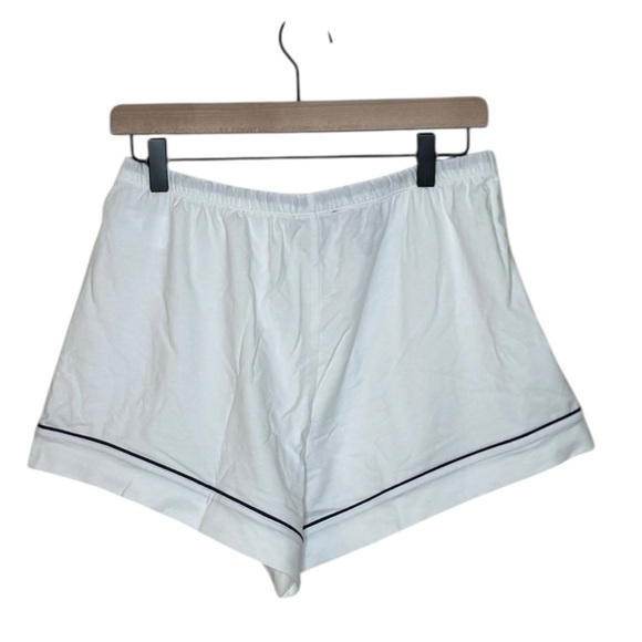 J. Crew Dreamy Pajama Bottom shorts with Black Piping details NWT S White - Picture 6 of 11